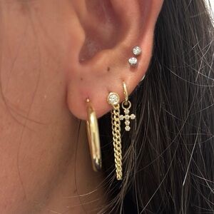 14k solid gold hoops